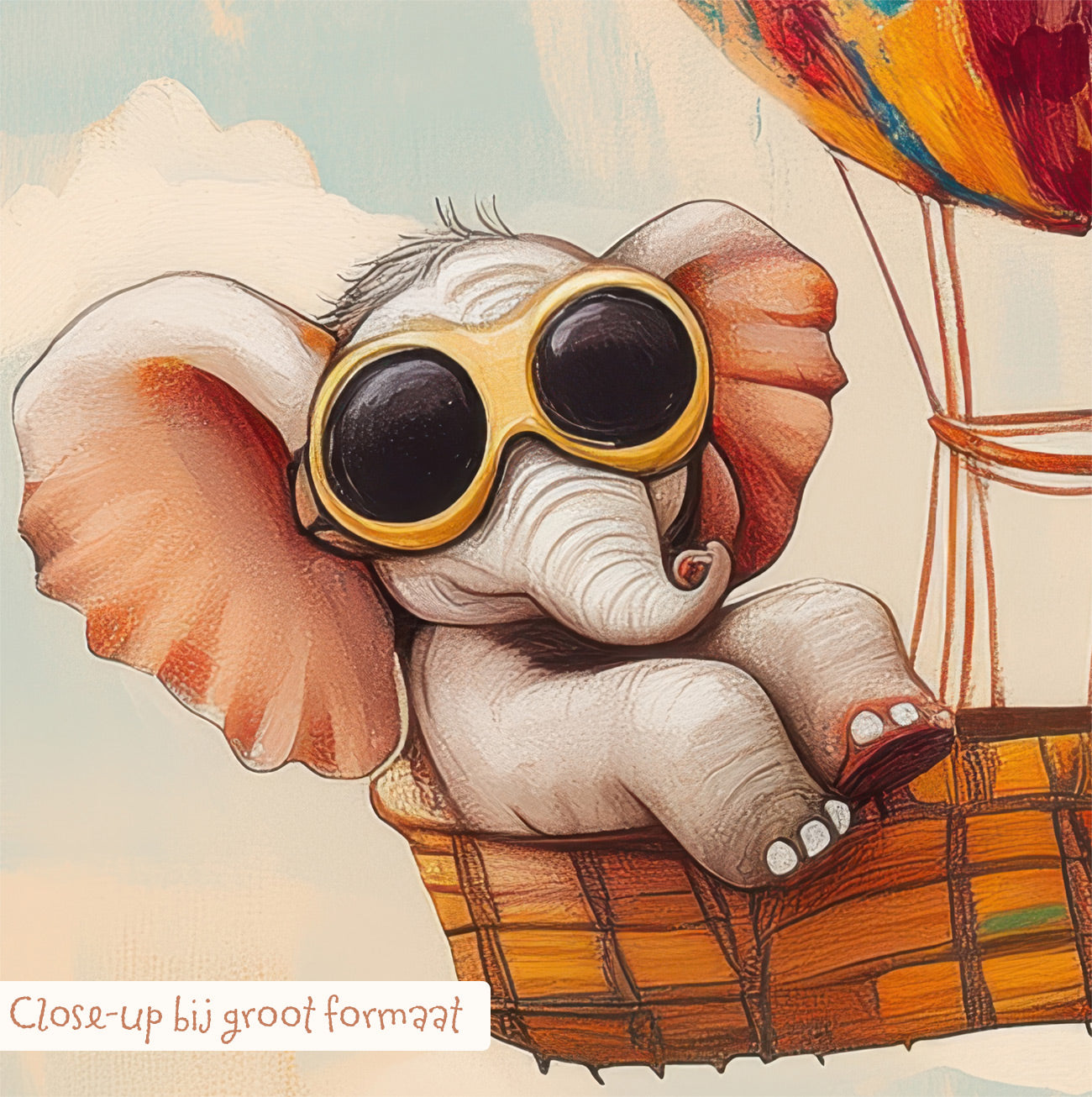 Luchtballon olifant collage