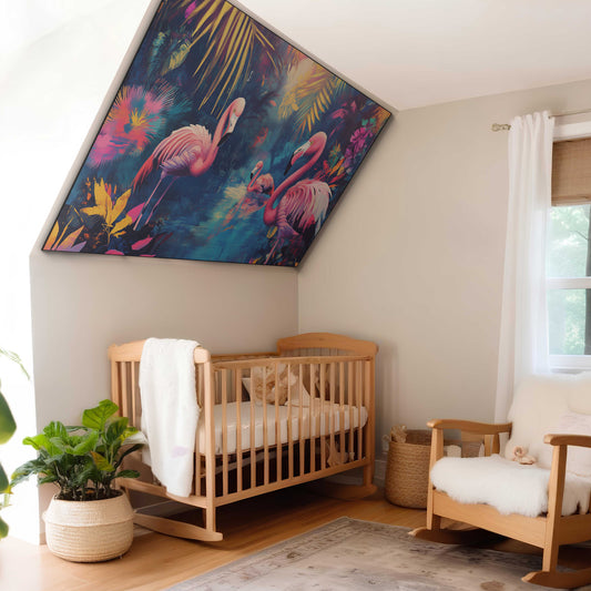 Regenwoud flamingo collage