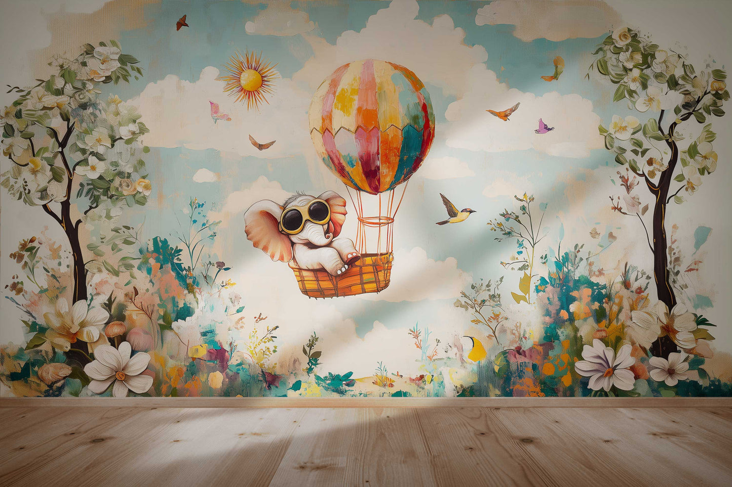 Luchtballon olifant collage