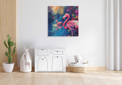 Regenwoud flamingo collage